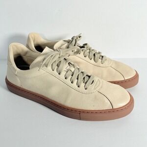 M Gemi Men Leather Cream Lace Up leather Sneakers Sz 40 Made in Italy WORN ONCE